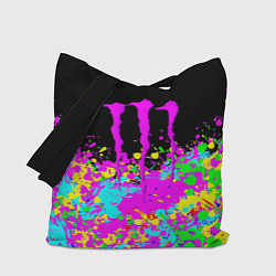Сумка-шопер Monster energy краски неоновые, цвет: 3D-принт