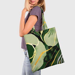 Сумка-шопер Зеленый природный паттерн, цвет: 3D-принт — фото 2