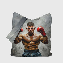 Сумка-шоппер Боксер на сером