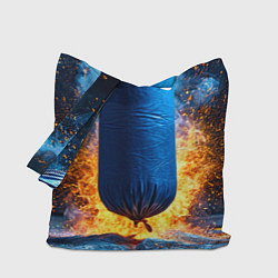 Сумка-шоппер Синяя боксерская груша в огне