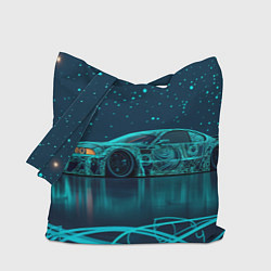 Сумка-шопер BMW неоновый фон, цвет: 3D-принт