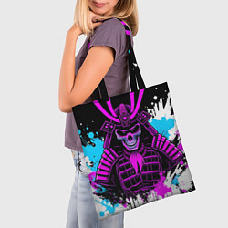 Сумка-шопер Скелет самурая, цвет: 3D-принт — фото 2