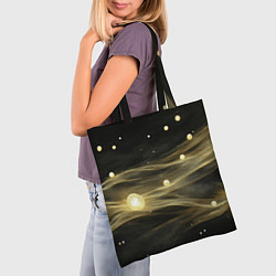Сумка-шопер Золотистый свет на черной текстуре, цвет: 3D-принт — фото 2