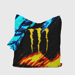 Сумка-шоппер Monster energy текстура огненная