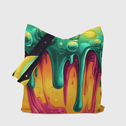 Сумка-шопер Зелено-оранжевая клякса, цвет: 3D-принт