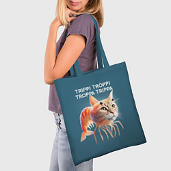 Сумка-шопер Trippi troppi troppa trippa - brainrot cat meme, цвет: 3D-принт — фото 2