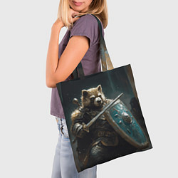 Сумка-шопер Воин медведь с щитом, цвет: 3D-принт — фото 2