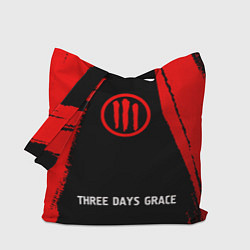 Сумка-шопер Three Days Grace - red gradient по-центру, цвет: 3D-принт