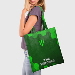 Сумка-шопер The Witcher - green gradient по-центру, цвет: 3D-принт — фото 2
