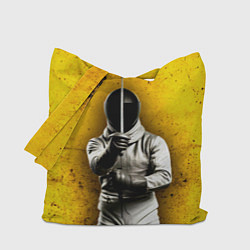 Сумка-шоппер Фехтовальщик с рапирой на желтом