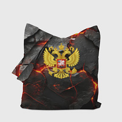 Сумка-шоппер Герб России на фоне объемных плит
