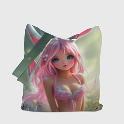 Сумка-шопер Девушка с ушками зайца, цвет: 3D-принт