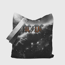 Сумка-шоппер ACDC металлический лого черно-белая текстура