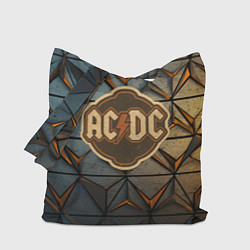 Сумка-шопер ACDC винтажный логотип, цвет: 3D-принт