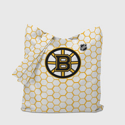 Сумка-шопер Бостон Брюинз - белые соты, цвет: 3D-принт