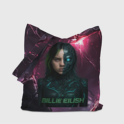 Сумка-шопер Билли Айлиш в стиле киберпанк, цвет: 3D-принт