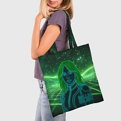 Сумка-шопер Билли Айлиш из неона, цвет: 3D-принт — фото 2