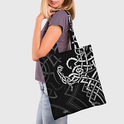 Сумка-шопер Бодибилдинг гимнастика в узорах, цвет: 3D-принт — фото 2