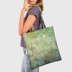 Сумка-шопер Абстракция - faded spots on a green background, цвет: 3D-принт — фото 2