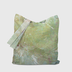 Сумка-шопер Абстракция - white waves on green background, цвет: 3D-принт