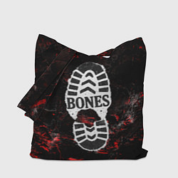 Сумка-шопер Bones лого в стиле следа ботинка, цвет: 3D-принт
