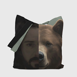 Сумка-шопер Человек-медведь, цвет: 3D-принт