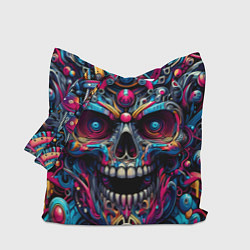 Сумка-шоппер Colorful cyber skull - pattern