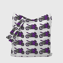 Сумка-шопер Motorcycle purple, цвет: 3D-принт