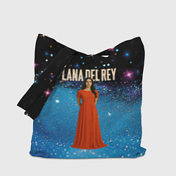 Сумка-шопер Lana Del Rey в оранжевом длинном платье, цвет: 3D-принт