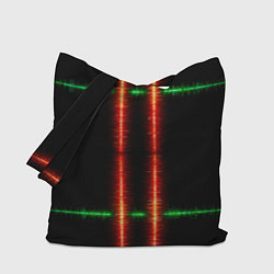 Сумка-шопер Color black green red lines, цвет: 3D-принт
