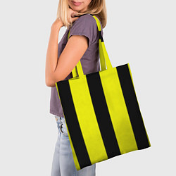 Сумка-шопер Color yellow black line, цвет: 3D-принт — фото 2
