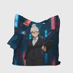 Сумка-шопер Dandadan Seiko в городе с планшетом, цвет: 3D-принт