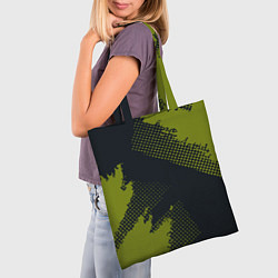 Сумка-шопер Абстрактная текстура в зеленом, цвет: 3D-принт — фото 2