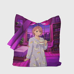 Сумка-шопер Дандадан Сиратори Айра с кофе, цвет: 3D-принт