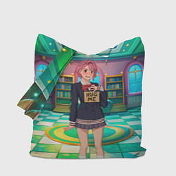 Сумка-шопер Дандадан Сиратори Айра хочет обнимашек, цвет: 3D-принт