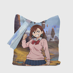 Сумка-шопер Сиратори Айра злая - Дандадан, цвет: 3D-принт