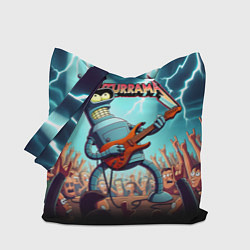 Сумка-шоппер Бендер рок гитарист - группа Футурама