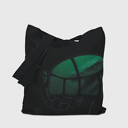 Сумка-шоппер Нападение Тилозавра на девушку в батискафе ужасы