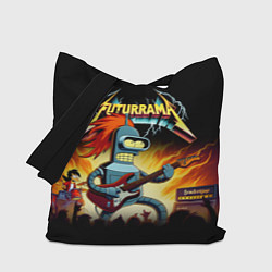 Сумка-шопер Bender is a hard rock guitarist - Futurama, цвет: 3D-принт