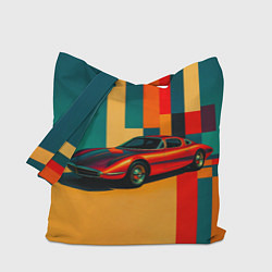 Сумка-шоппер Спорткар ретрофутуризм поп-арт 1970-е
