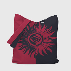 Сумка-шопер Солнце красно-синее, цвет: 3D-принт