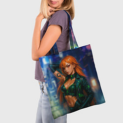 Сумка-шопер Нами киберпанк реализм, цвет: 3D-принт — фото 2