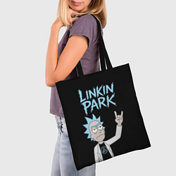 Сумка-шопер Linkin Park и Рик рокер двухсторонняя, цвет: 3D-принт — фото 2