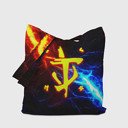 Сумка-шопер Doom шторм с молниями, цвет: 3D-принт