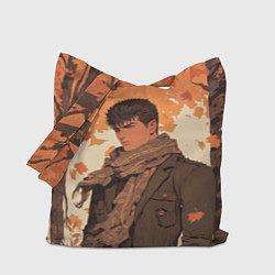 Сумка-шопер Берсерк Гатс в клетчатом шарфе, цвет: 3D-принт