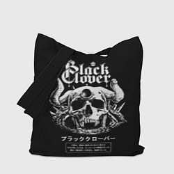 Сумка-шопер Черный клевер череп, цвет: 3D-принт