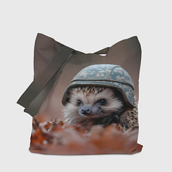 Сумка-шопер Ежик солдат в каске, цвет: 3D-принт