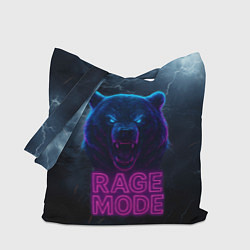 Сумка-шопер Rage mode злой медведь, цвет: 3D-принт