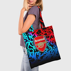 Сумка-шопер Arsenal граффити неон, цвет: 3D-принт — фото 2