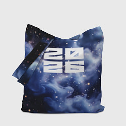 Сумка-шоппер 2026 синяя дымка с искрами